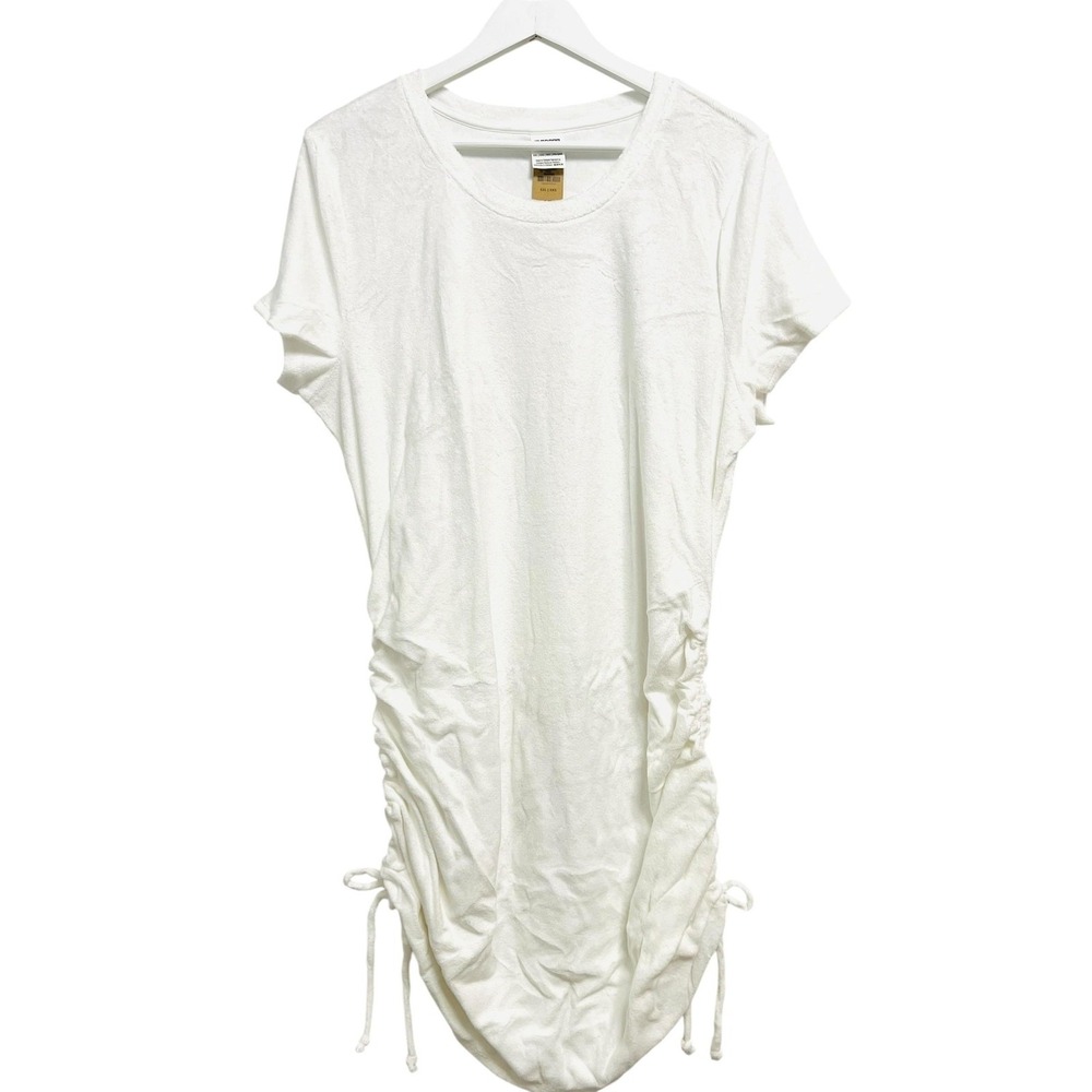 PINK Victoria's Secret Coverup Dress XXL White Terry Ruched T-Shirt Short Beach